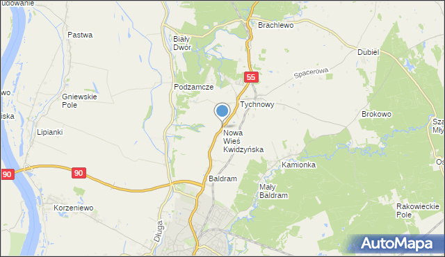 mapa Nowa Wieś Kwidzyńska, Nowa Wieś Kwidzyńska na mapie Targeo